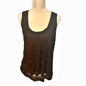 Verve Ami Black Cropped Asymmetrical Tank Top